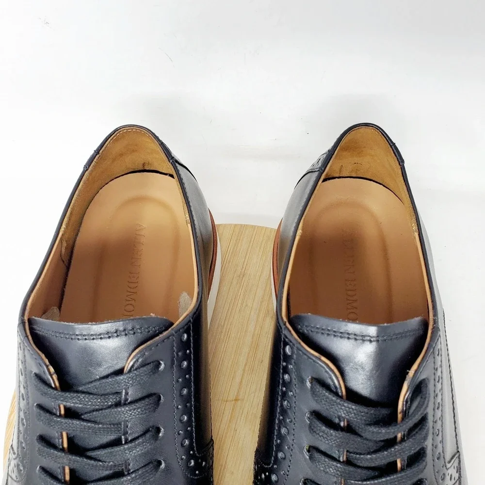 Allen Edmonds Caleb Shoes Men 12 D Black‎ Leather Hybrid Cap Toe Derby Sneaker